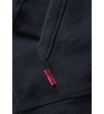 Superdry Mikina s kapuco, zadrgo in logotipom Essential Navy