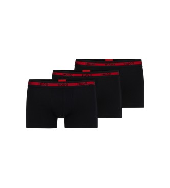 HUGO 3-pack Triplet Planet svarta boxershorts