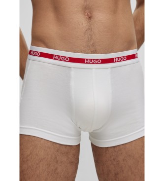 HUGO Pack 3 white Triplet Planet boxer shorts