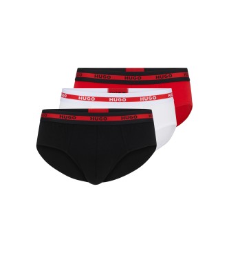 HUGO 3-pack Triplet Briefs rd, vit, marinbl