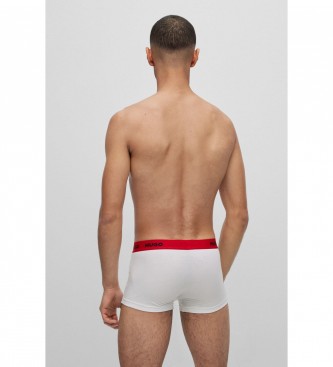 HUGO Confezione da 3 boxer elastici con cintura con logo in rosso, bianco e nero