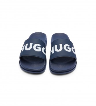 HUGO Klapki Logo Strip navy