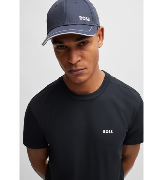 BOSS T-shirt Elastisk marinbl