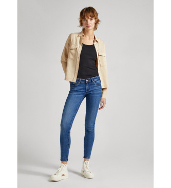 Pepe Jeans Blaue Skinny-Jeans mit niedriger Leibhhe