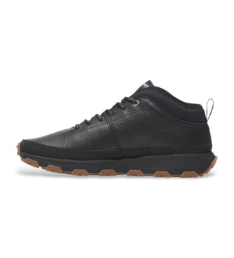 Timberland Winsor Trail Mid Lace Up Sneaker Chaussures en cuir pleine fleur noir