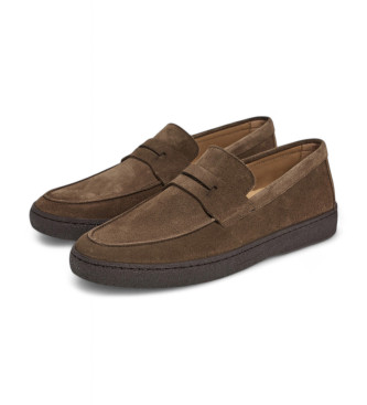 Hackett London Mocassins Peter em couro macio castanho