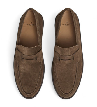 Hackett London Mocassins Peter em couro macio castanho