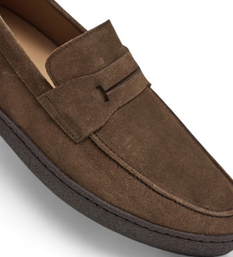 Hackett London Mocassins Peter em couro macio castanho