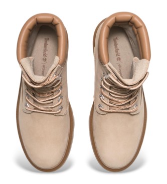 Timberland Cortina Valley lysebeige vandttte mellemlange lderstvler med snrebnd  