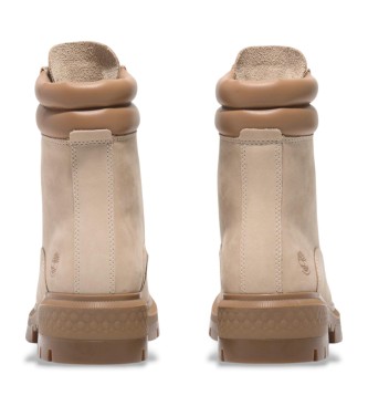 Timberland Bottes en cuir mi-mollet impermables  lacets Cortina Valley beige clair  