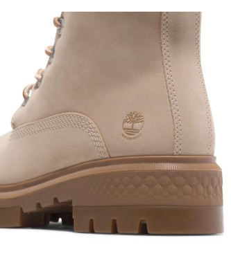 Timberland Bottes en cuir mi-mollet impermables  lacets Cortina Valley beige clair  