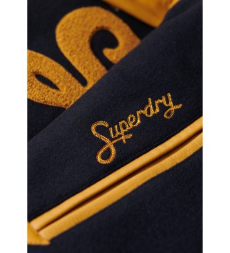 Superdry Cazadora bmber con cuello y parches marino