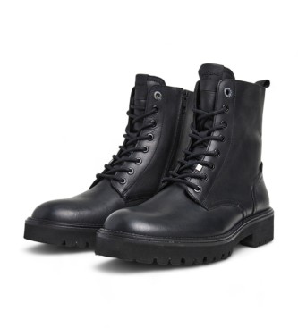 Pepe Jeans Stivaletti Durham Combat in pelle nera