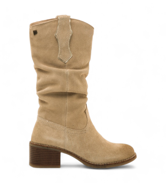 MTNG Bottes en cuir beige Frontier