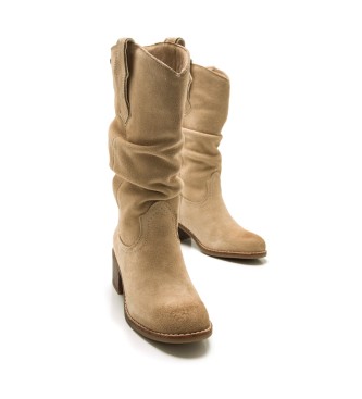 MTNG Bottes en cuir beige Frontier