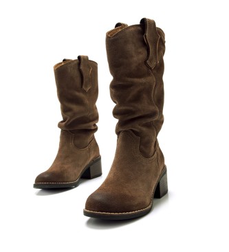 MTNG Botas de couro castanho Frontier