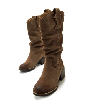 MTNG Botas de couro castanho Frontier