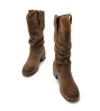 MTNG Botas de couro castanho Frontier