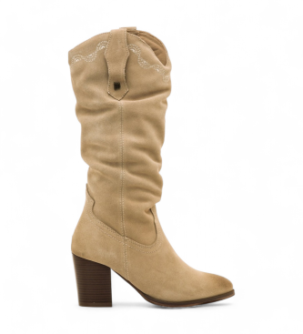 Mustang Jolie beige leather boots