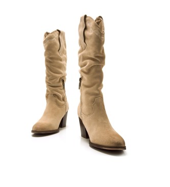 Mustang Jolie beige leather boots