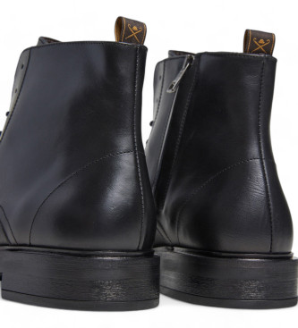 Hackett London Egmont Range Leather Ankle Boots noir