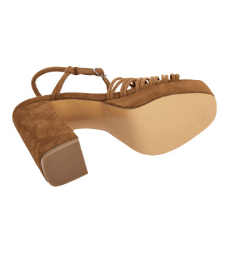 Pepe Jeans Sandales Lenny Life marron -Hauteur du talon 10cm