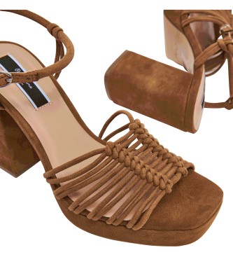 Pepe Jeans Sandals Lenny Life brown -Height heel 10cm