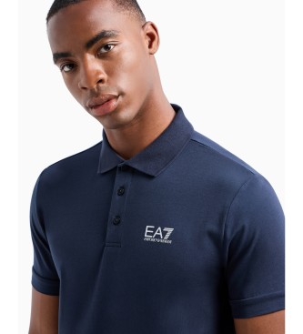 EA7 Polo Core Identity in cotone stretch blu navy