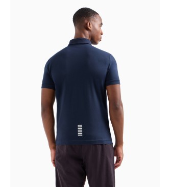 EA7 Polo Core Identity in cotone stretch blu navy