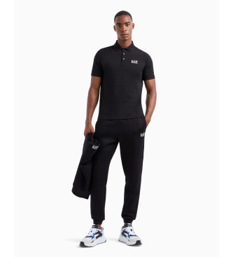 EA7 Core identity polo shirt i sort bomuld