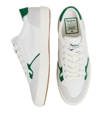 Pepe Jeans Scarpe da ginnastica in pelle Travis Brit bianco sporco