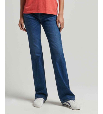 Superdry Rozkloszowane jeansy skinny ze średnim stanem w kolorze niebieskim 