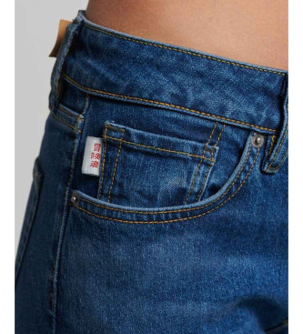 Superdry Rozkloszowane jeansy skinny ze średnim stanem w kolorze niebieskim 