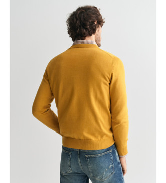 Gant Maglione girocollo classico in cotone giallo