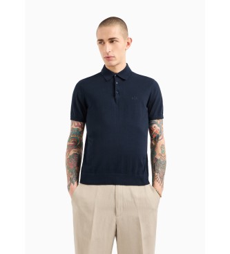 Armani Exchange Mornariška pletena polo majica