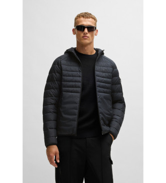 BOSS Water-repellent quilted jacket with decorative navy reflective detailing  