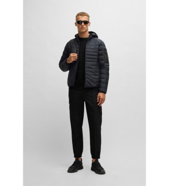 BOSS Water-repellent quilted jacket with decorative navy reflective detailing  