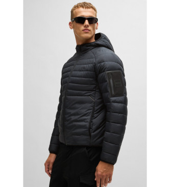 BOSS Water-repellent quilted jacket with decorative navy reflective detailing  