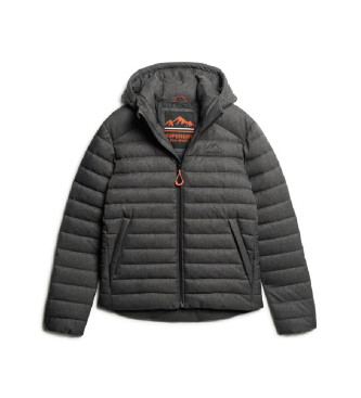 Superdry Jacke mit Fischgrtenmuster und Fuji Kapuze   grau