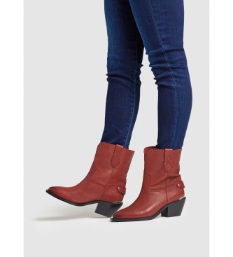 Pepe Jeans April Rock Rote Lederstiefel