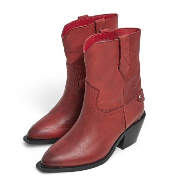 Pepe Jeans April Rock Rote Lederstiefel