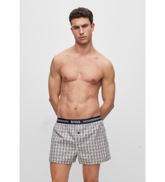 BOSS 3 pakker navy vvede boxershorts