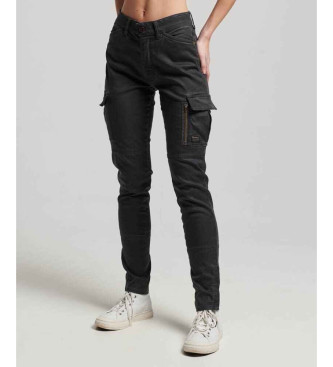 Superdry Pantaloni cargo skinny neri