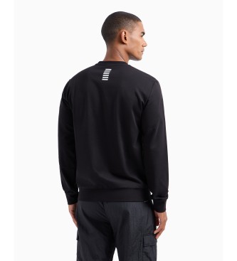 EA7 Sudadera de cuello redondo de algodn Core identity   negro