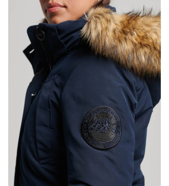 Superdry Parka Everest marine met capuchon van synthetisch bont