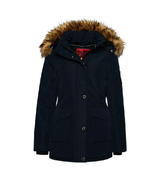 Superdry Parka Everest marine met capuchon van synthetisch bont