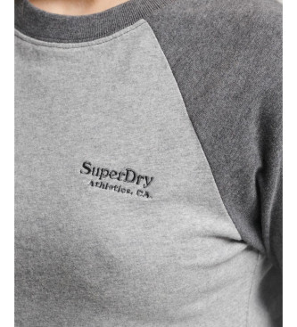 Superdry T-shirt de basebol com logtipo Cinzento essencial