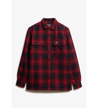 Superdry Sobrecamisa a cuadros de lana forrada de tejido polar rojo