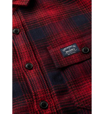 Superdry Sobrecamisa a cuadros de lana forrada de tejido polar rojo