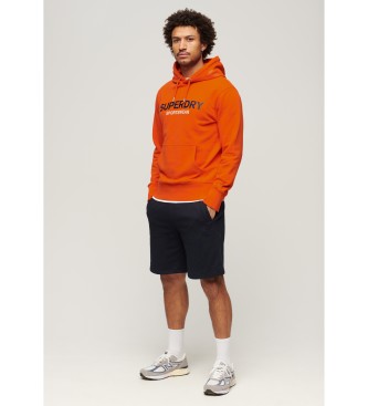 Superdry Loose hooded sweatshirt with logo Sportswear orange